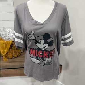 Disney Gray Mickey Mouse Short Sleeve Tee